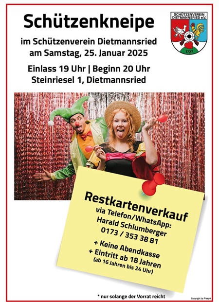 Restkarten Schützenkneipe